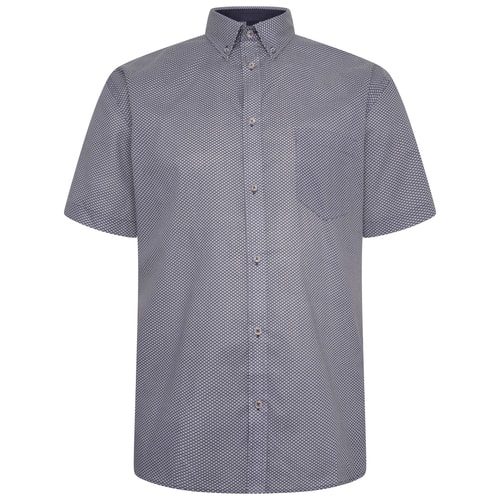 KAM Short Sleeve Dobby AOP Shirt Denim